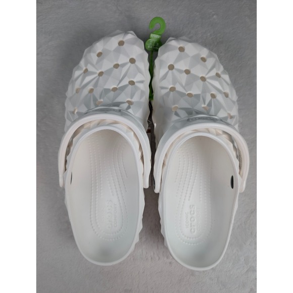 Crocs Classic Geometric Clogs Mens 11 Womens 13 White Disney Epcot Ball NEW - Picture 2 of 7